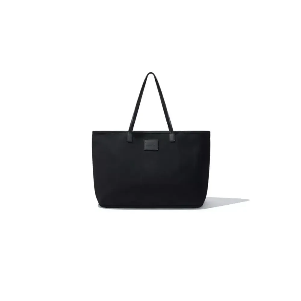 NWT $98 CLEOBELLA Cotton Canvas Tote Black Vegan Leather Strap FabFitFun Sealed - Picture 2 of 6